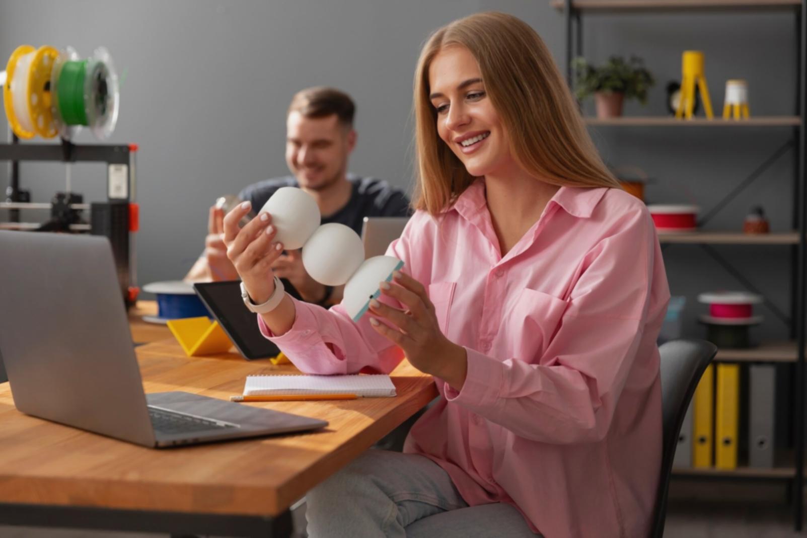 Financial analysis workspace with charts and documents