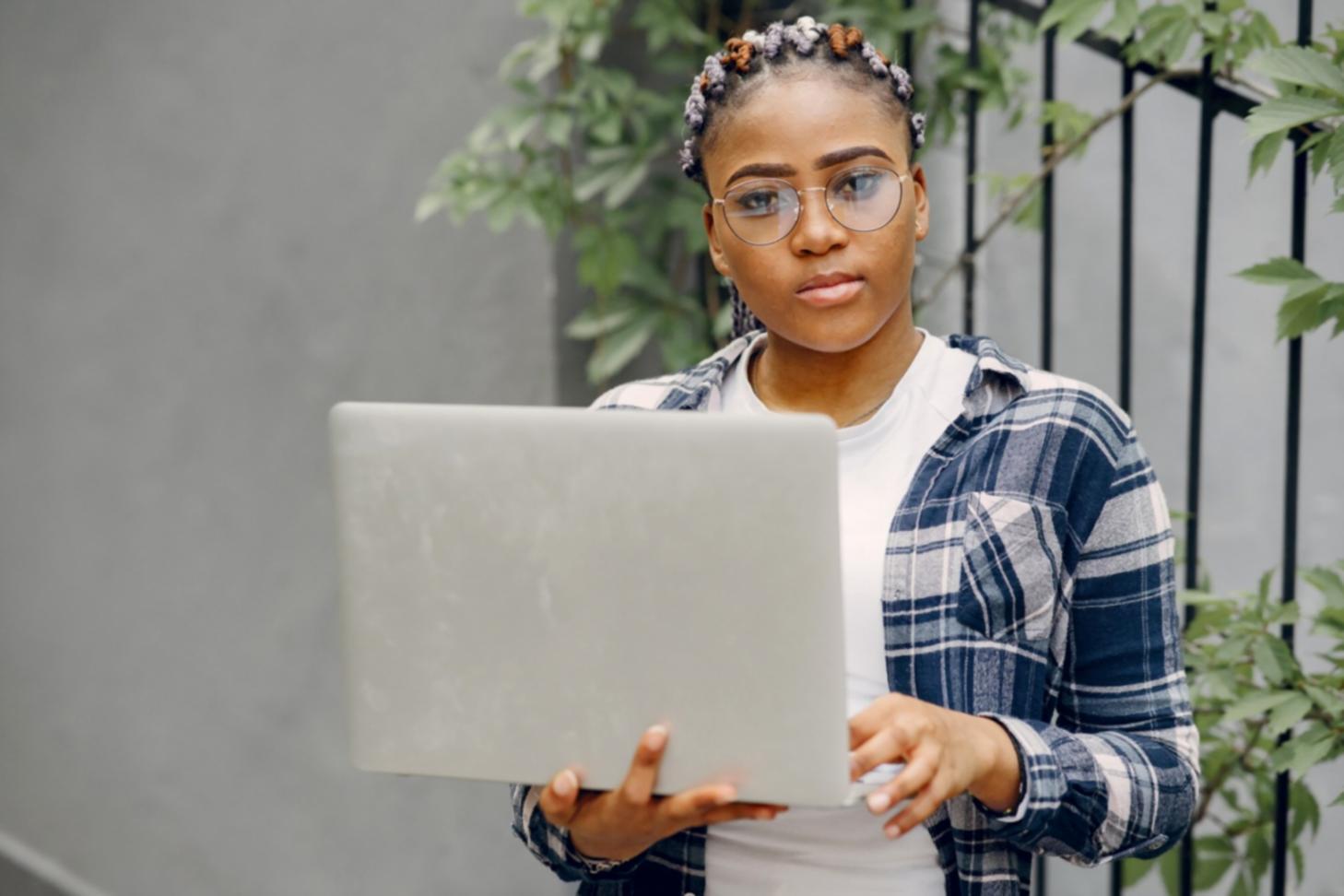 Student working through financial statement analysis