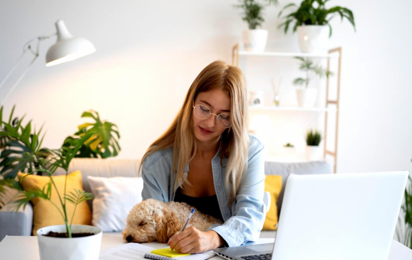Financial analysis workspace with company reports and research materials